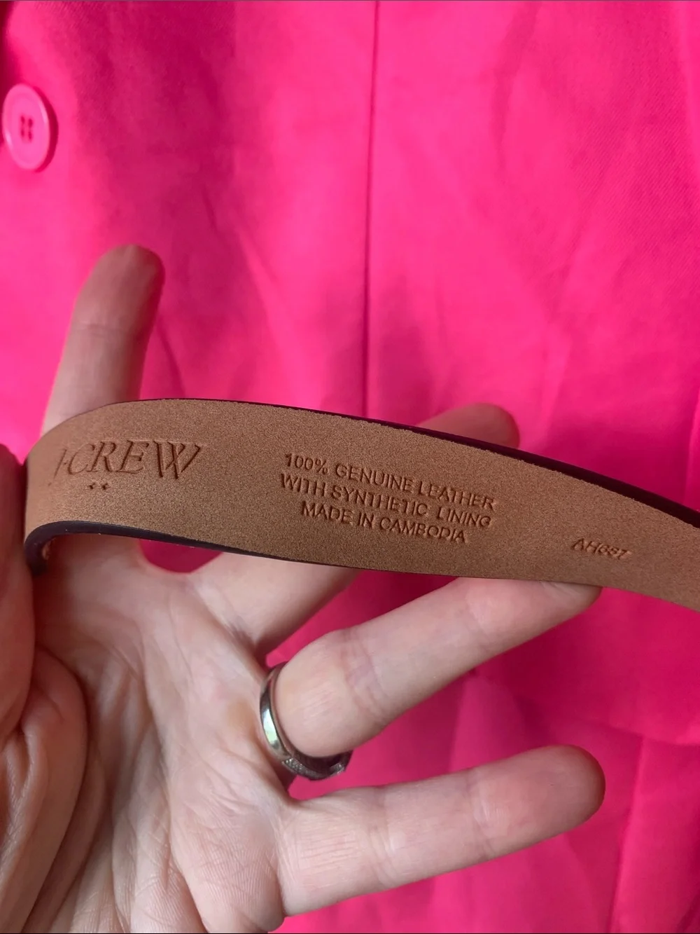 JCrew Spotted Calf Hair Belt in Tan and Black